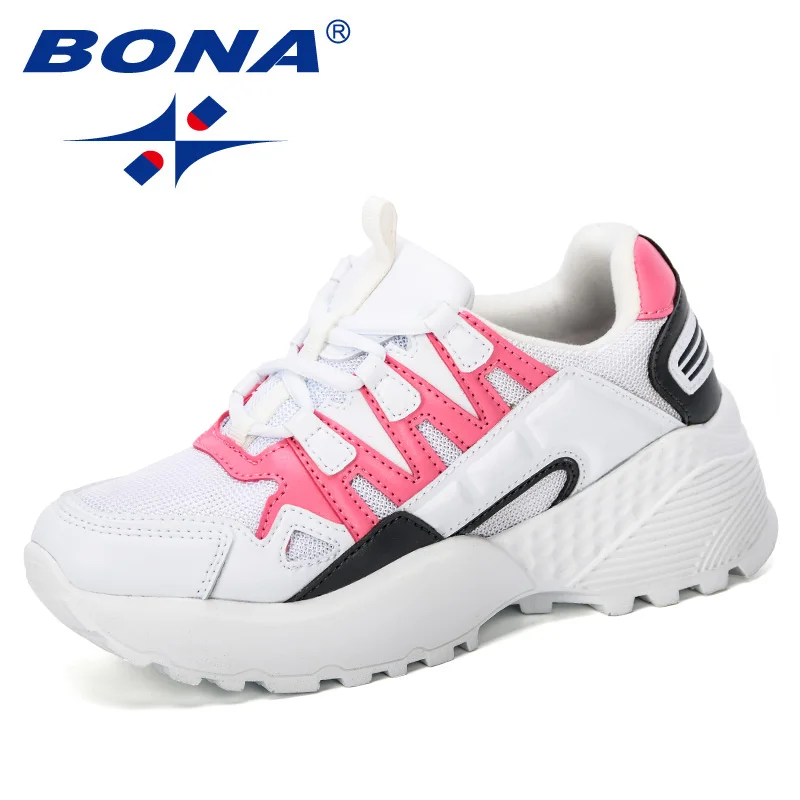 White water red BONA/Новинка года; классические стильные женские кроссовки; повседневная обувь на платформе; женские уличные кроссовки; Модные женские кроссовки; Chaussure Femme - Цвет: White water red