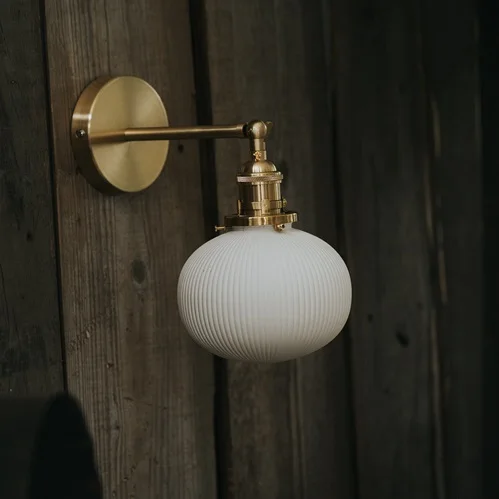 Винтажная настенная лампа для спальни светодиодные задние зеркальные