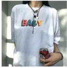 Женская футболка с коротким рукавом kuakuayu HJN, хлопковая футболка для гольфа, шикарная футболка с буквенным принтом, свободные топы