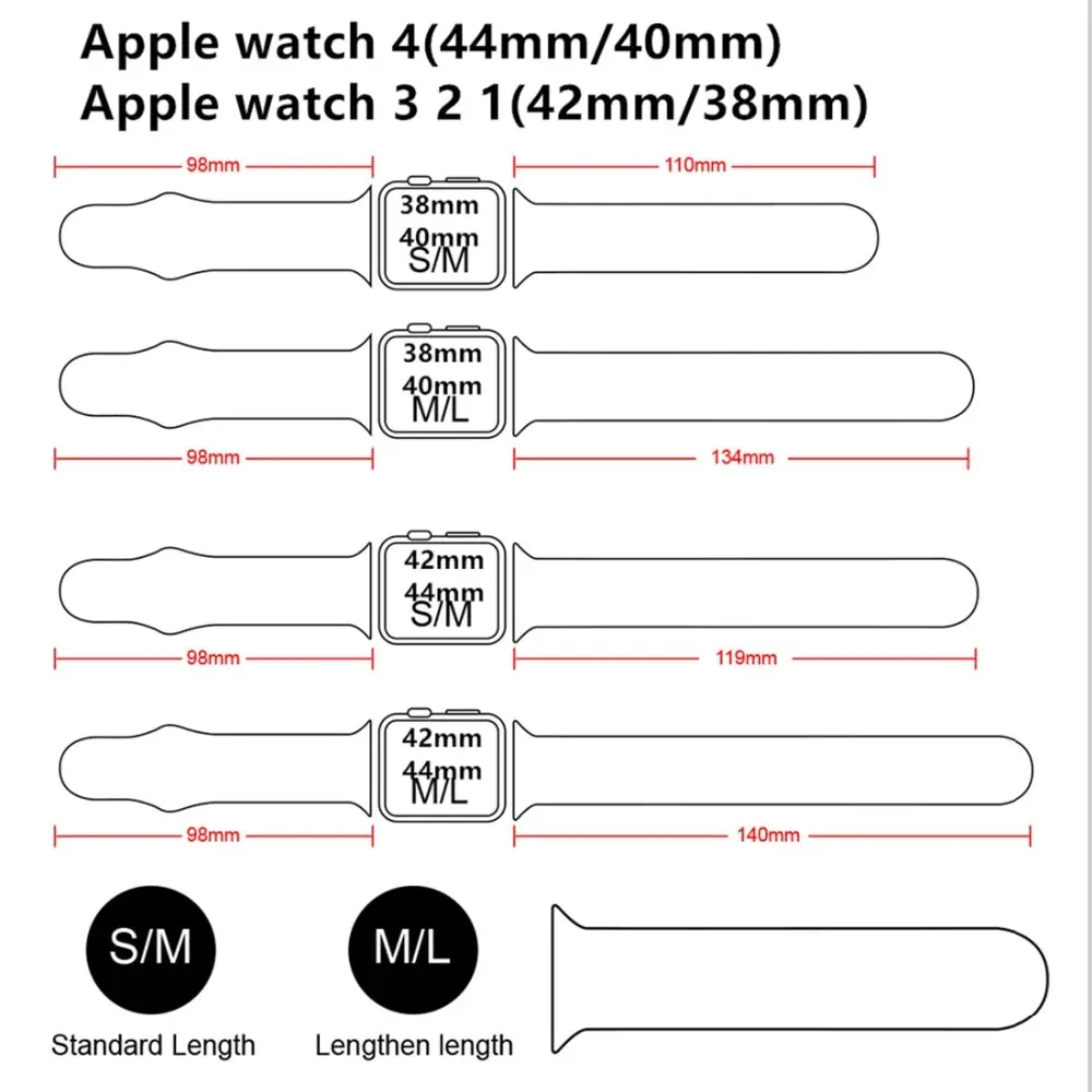 Ремешок для Apple Watch band 44 мм 40 iWatch 42 38 силиконовый браслет ремешок часов watch 4 3 2 1