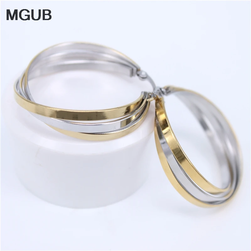 Серьги MGUB с тройной витой линией бесплатная доставка Всесезонная одежда