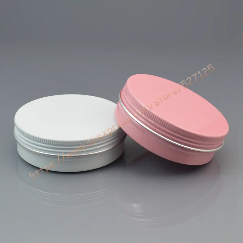 100 г белая/Розовая алюминиевая банка/жестяная банка/банка с алюминиевой крышкой.