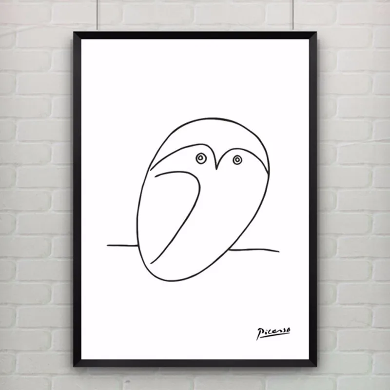 

Pablo Picasso The Owl Print Canvas Abstract Animals Minimalist Wall Art Kids Room Bar Office, Home Decor, no frame