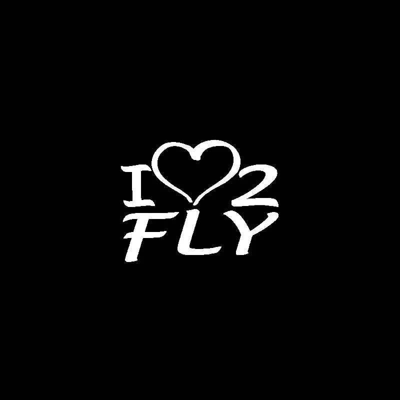 YJZT 14 3 см * 11 1 Слово I Heart To Fly Insect интересная Реалистичная виниловая наклейка