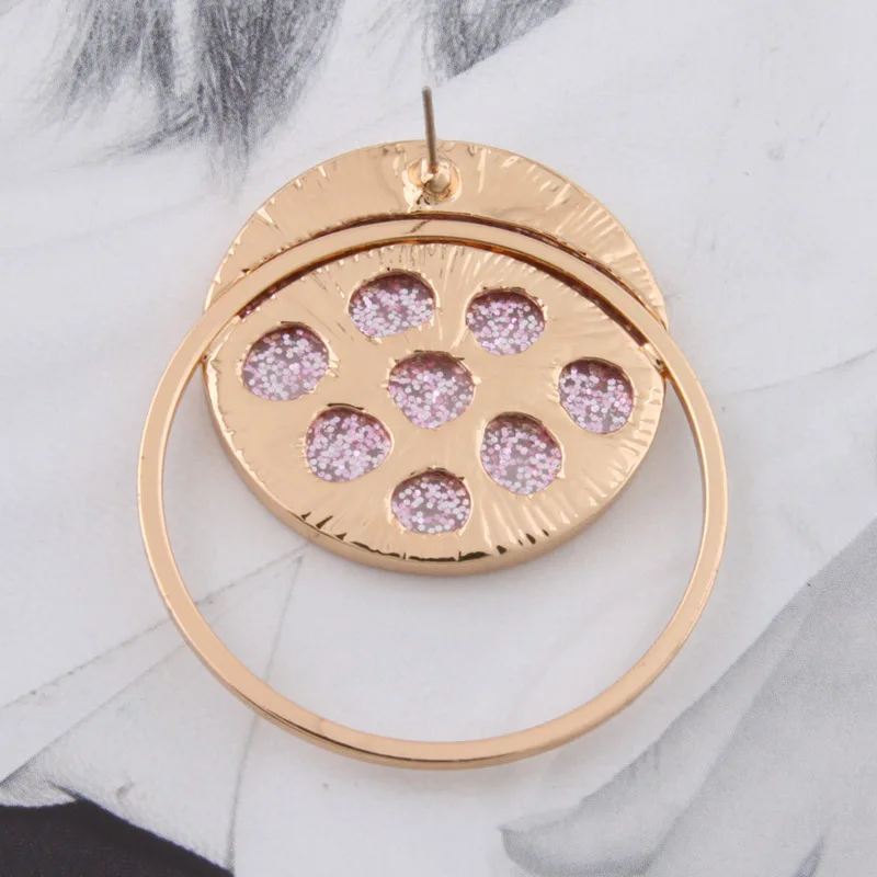 Серьги NeeFu WoFu из смолы круглые большие серьги цинкового сплава брендовые