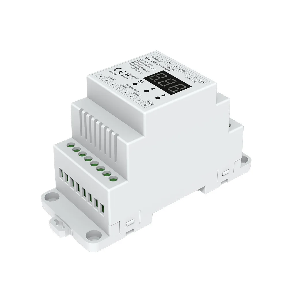 4 канальный декодер DMX512 RGB/RGBW контроллер на Din рейке регулятор затемнения 5 24 В