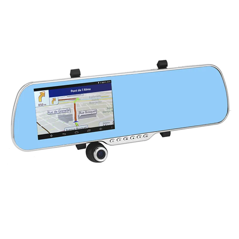 Новый 5 дюймов андроид GPS навигация видеорегистратор зеркало заднего вида радар