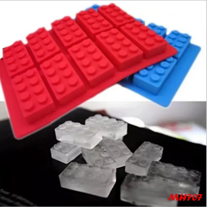 3 вида кубиков Lego прямоугольной формы DIY шоколадная силиконовая форма льда