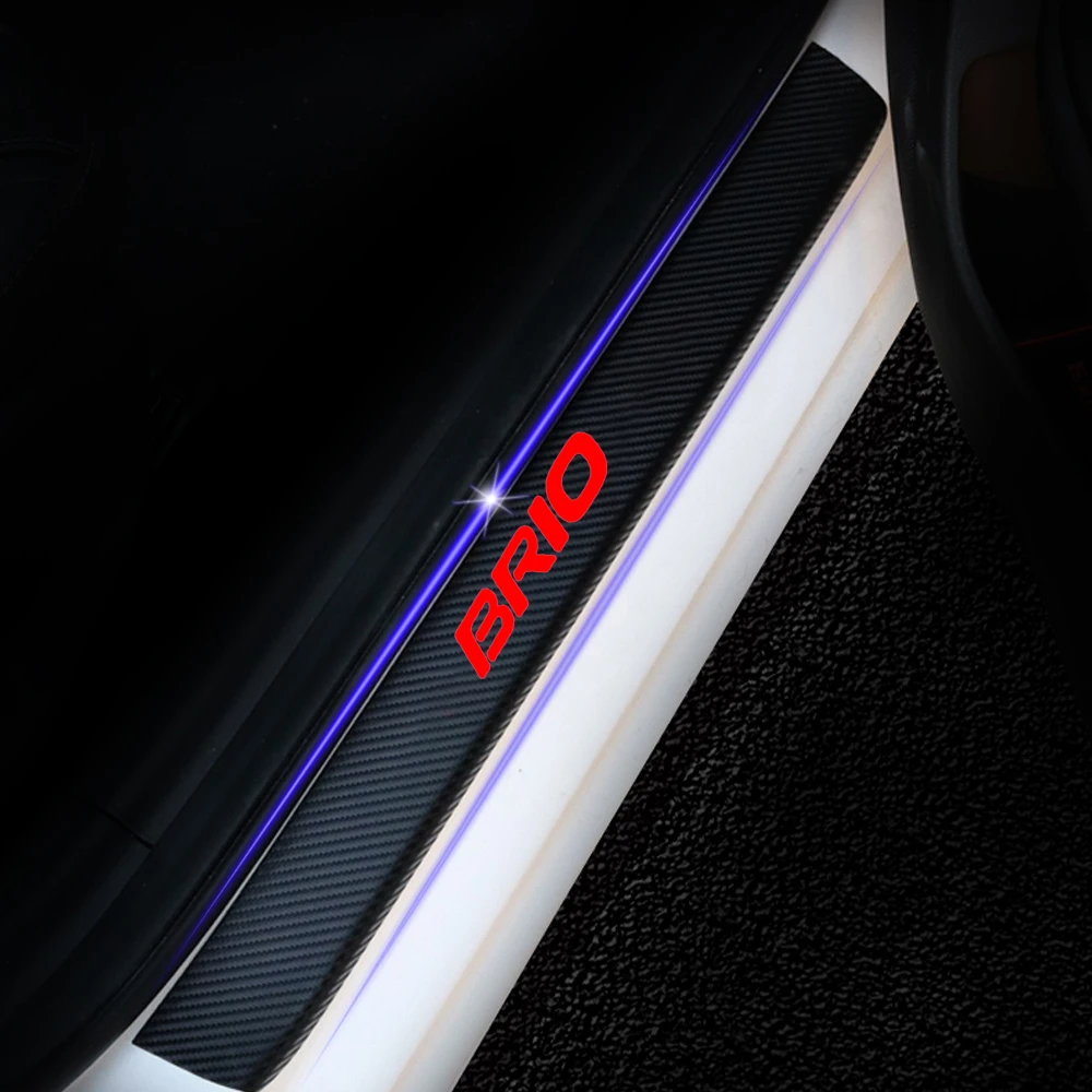 Виниловая наклейка для Honda Brio 4D из углеродного волокна защитная Накладка на порог