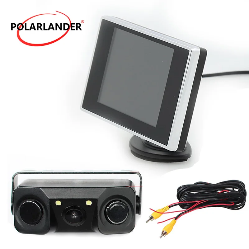 

Parking sensor 2IN1 Car Monitor reversing camera monitor 3IN1 Backup Reverse Monitor Auto TV Car 3.5 inch TFT
