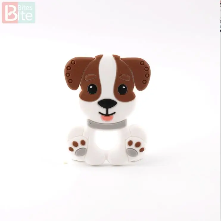 Dog-brown Кусачки 1 шт. Силиконовые Прорезыватели для зубов Единорог Пищевой Силиконовый грызунок для малышей кусачки крошечный стержень Товары для малышей BPA бесплатно мультфильм детский Прорезыватель - Цвет: Dog-brown