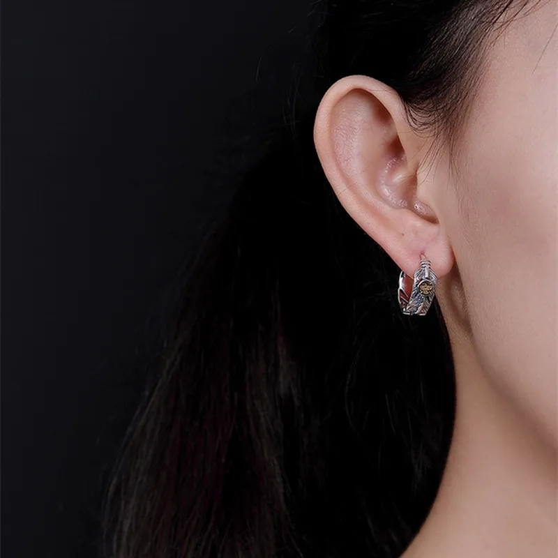 Uglyless 100% Настоящее серебро 925 пробы Серьги с голубем ручной работы экзотические
