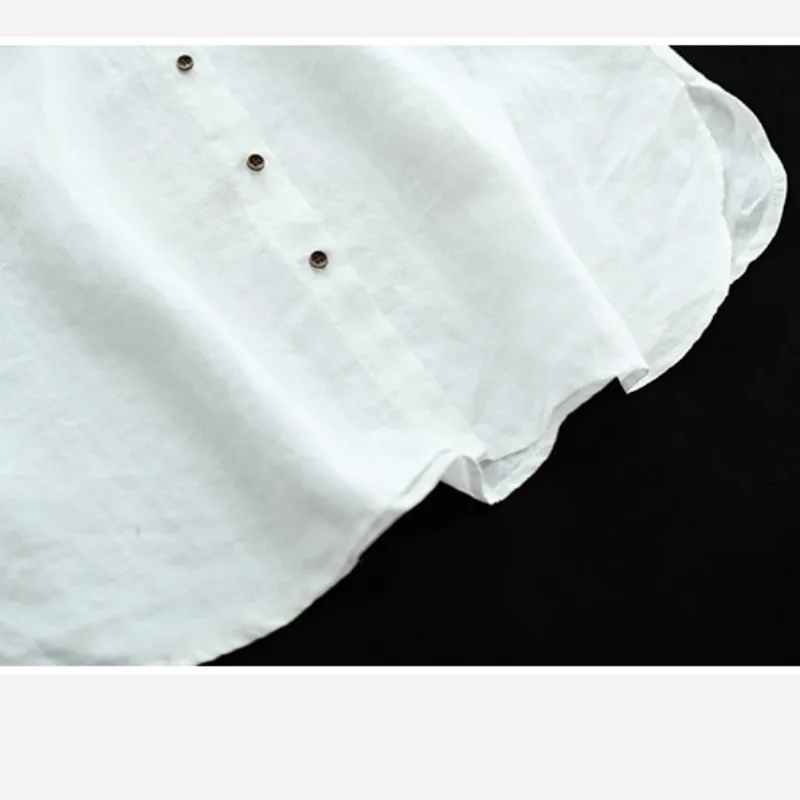 Women Linen Blouse Casual Long Sleeve Tops Tunic Vintage Embroidery Blouses Shirts Ladies Plus Size Blusas Chemisier Femme |