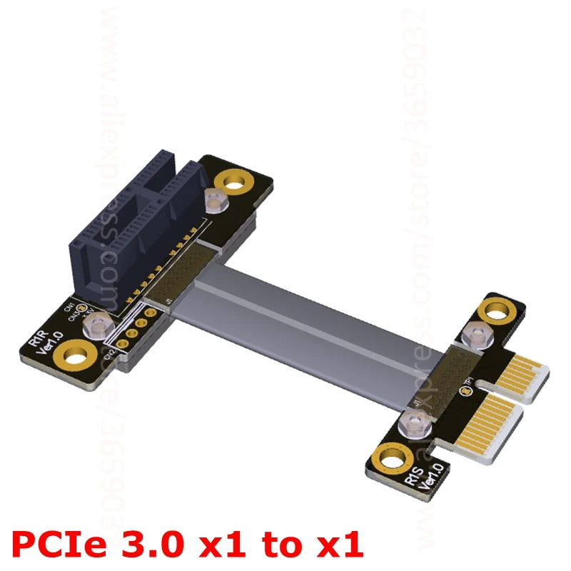 Прямоугольный Удлинительный кабель PCIe 3 0x1 до x1 защита от электромагнитных помех