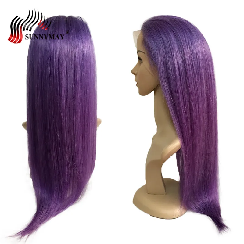 Sunnymay Lanvender Цвет полный Кружево Человеческие волосы Искусственные парики Glueless Кепки предварительно сорвал бразильский девственные волосы Кружево Искусственные парики с ребенком волос