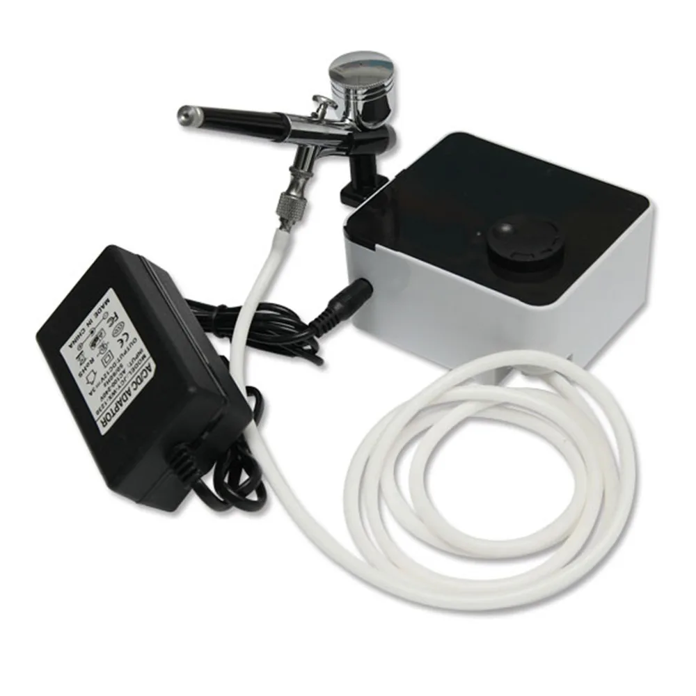 

ABEST New Auto Start Auto Stop Function Dual action airbrush compressor Complete kit with Moisture Trap Cleaning Brush Set