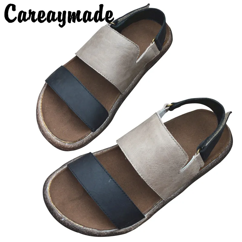 Careaymade-первый слой из воловьей кожи; кожаные японские туфли в римском стиле; сандалии из натуральной кожи