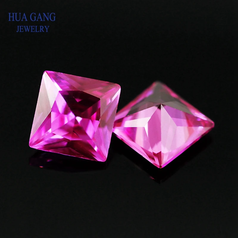 3 # розовый красный корунд квадратной формы принцесса вырезать синтетические