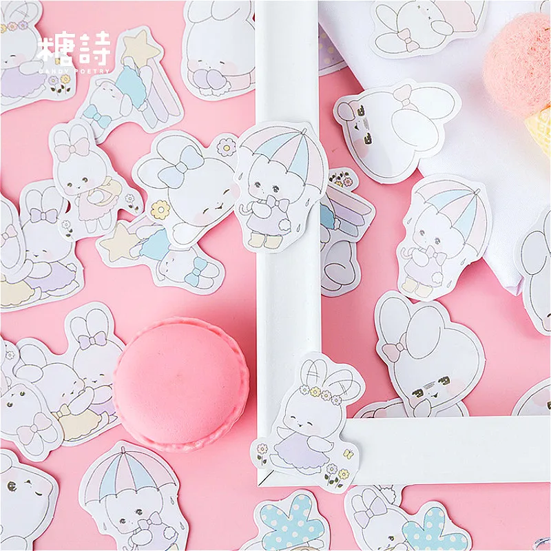 45 шт. Мягкий Кролик блокнот Kawaii Канцелярские товары креативные милые животные Липкие заметки школьные принадлежности бумажные наклейки