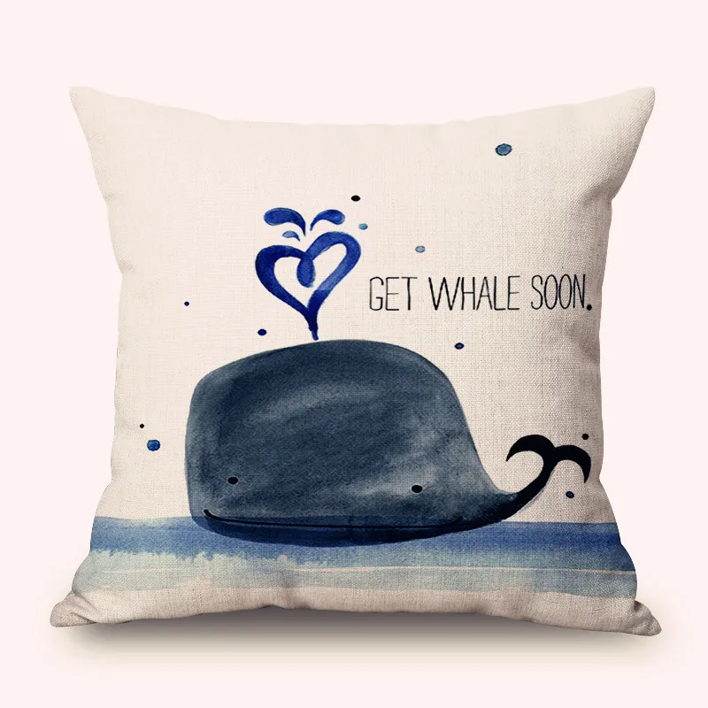 ZXZXOON декоративный чехол для подушки с изображением животных рыбок полиэстера