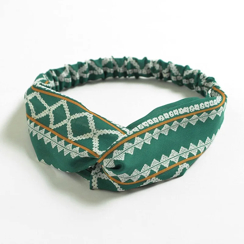 Модные богемные женские повязки на голову с перекрестным узлом ремешки для волос