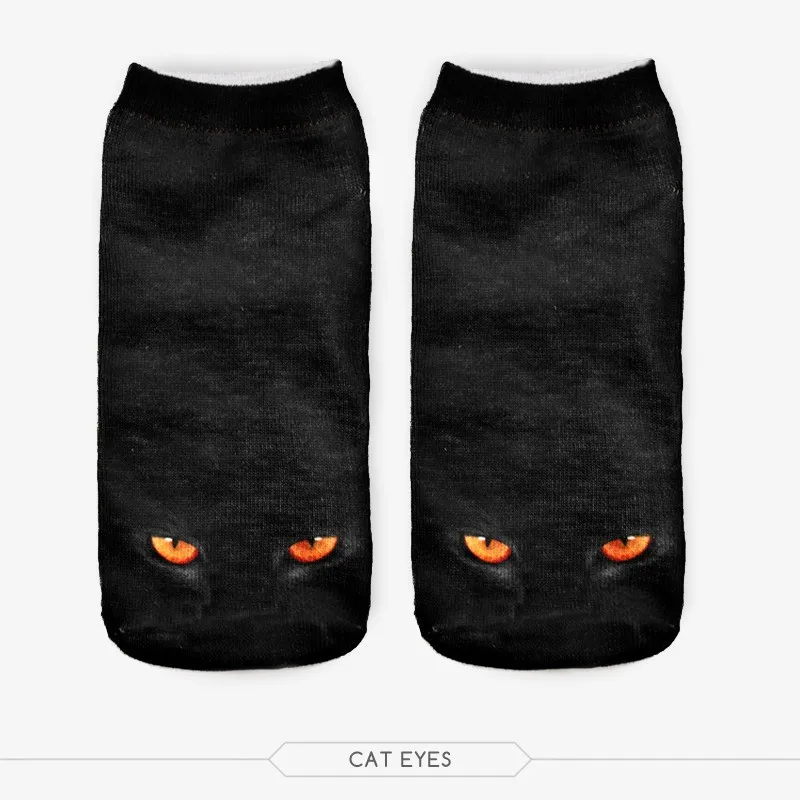 black smile cat sock 2016 new fashion 3D printed Cotton harajuku cotton Ankle Sock Hosiery | Женская одежда