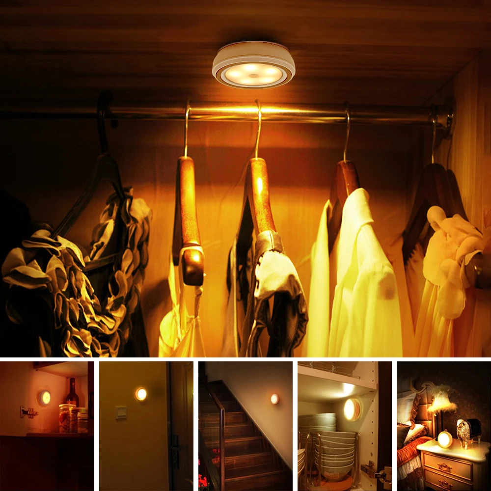 

1 x LED Wardrobe Light 5 leds PIR Body Motion Sensor Closet Wall Lamp Under Cabinet Lights For Bedroom Corridor Cupboard Kitchen