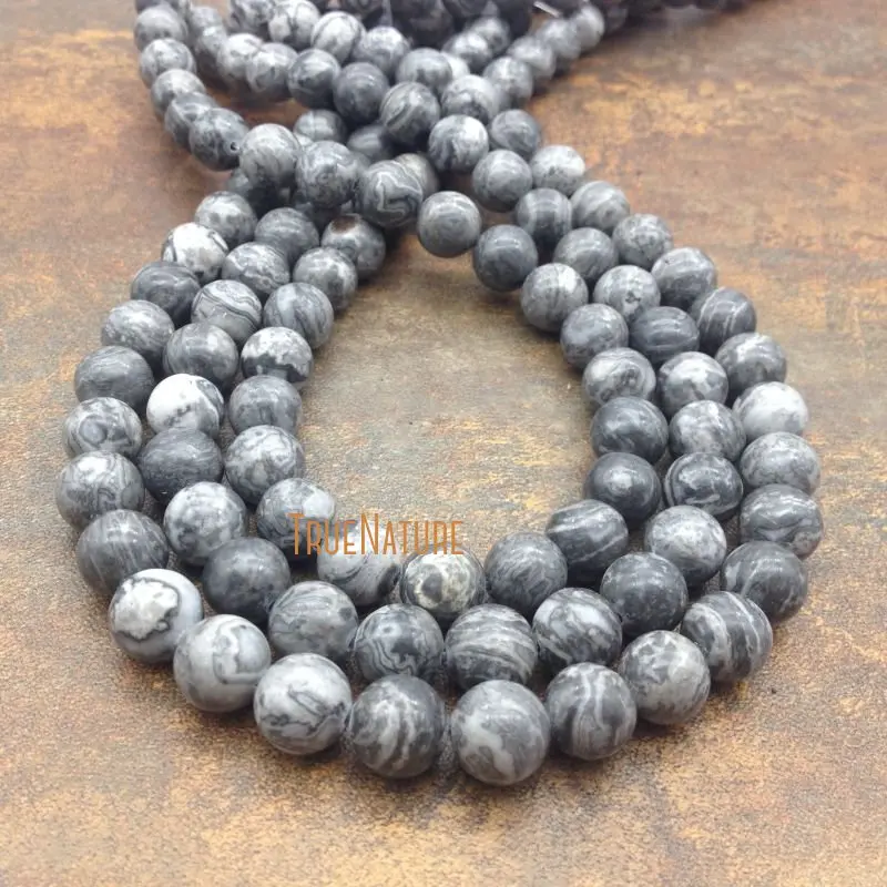 

Оптовая продажа, полные пряди, свободные серые бусины с изображением яшмы, натуральные лечебные камни, дизайн для изготовления ювелирных изделий, 10 мм BE5826