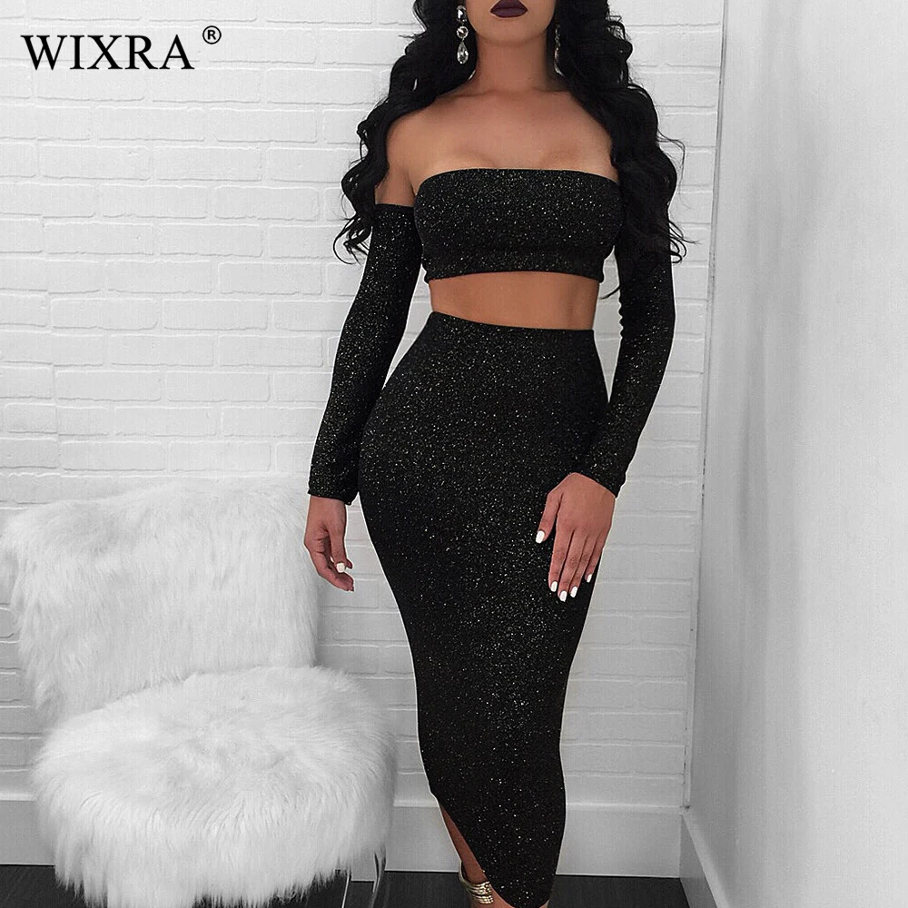 Платье для вечеринок Wixra платье без бретелек с длинным рукавом однотонное