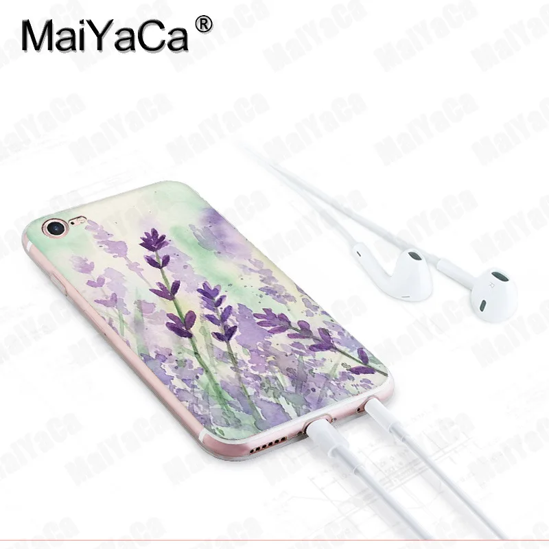 Чехол MaiYaCa для iphone 7 6 X акварельный цветок Одуванчик лаванда чехол телефона iPhone 8 6S