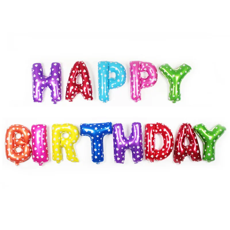 16 дюймовые разноцветные воздушные шары с буквами днем рождения мини улыбка лицо