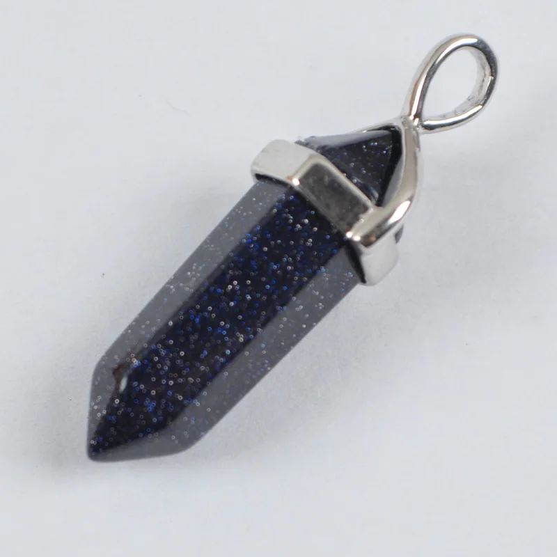 Подвеска из натурального синего песчаника ювелирные изделия S1169|gem pendant|blue