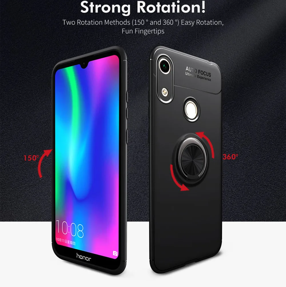 Чехол-бампер для Huawei Honor 8A с металлическим кольцом модель Y6 2019 подставка