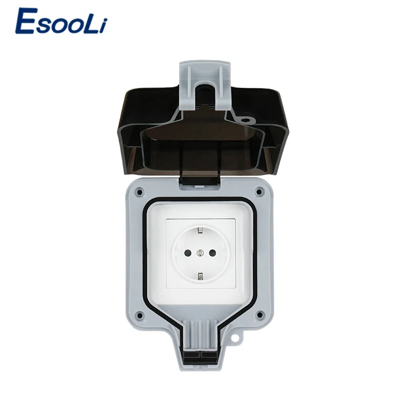 Esooli IP66 водостойкая наружная настенная розетка 16А стандарт ЕС электрическая