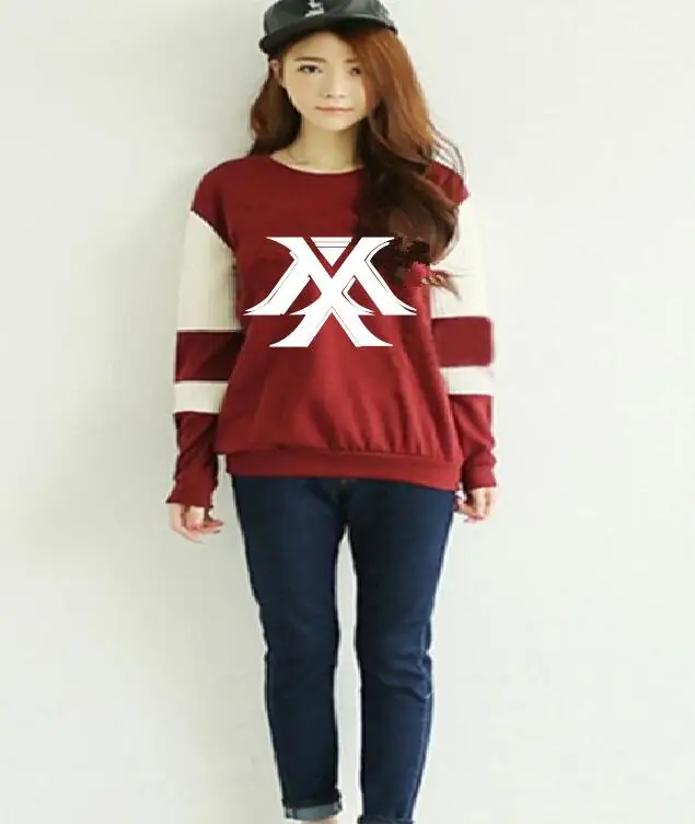 2017 new kpop MONSTA X KPOP Member Name Sweatshirt Women Men Harajuku Pullover Hoodies Long Sleeve Fleece Tracksuit Sudaderas | Женская