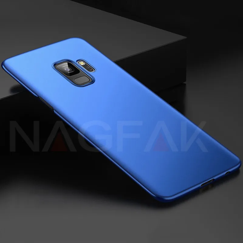 Синий Роскошный Матовый Жесткий чехол для телефона NAGFAK для samsung Galaxy S9 S9Plus S8 S8Plus S7 S6 Edge, Ультратонкий Пластиковый чехол для телефона из поликарбоната - Цвет: Синий