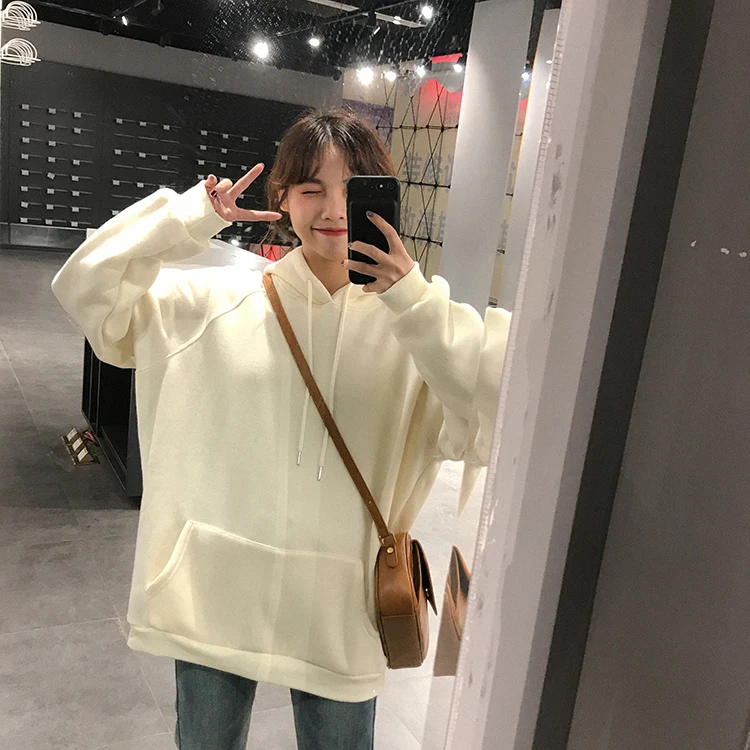 Осенняя толстовка с капюшоном, зимняя одежда harajuku, Женская Толстовка в Корейском стиле, модные розовые толстовки с карманами для друзей