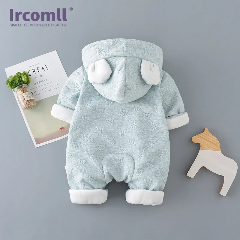 Ircomll детские комбинезоны для младенцев зимняя одежда с милым рисунком медведя