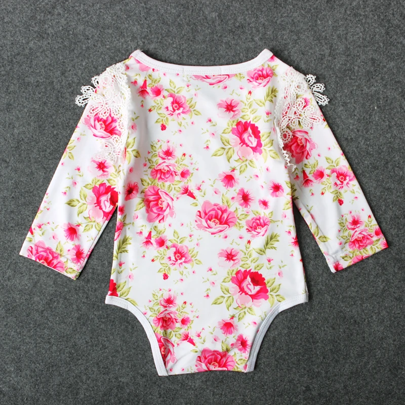 2017 Сезон весна-осень Цветочный принт с длинными рукавами для новорожденных