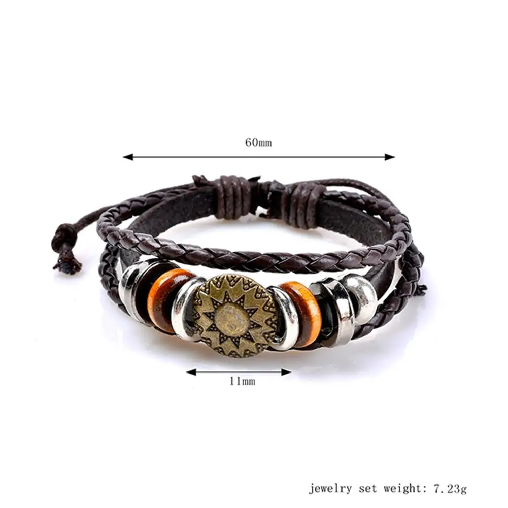 Модные очаровательные ювелирные изделия из бронзового сплава ПУ кожаные