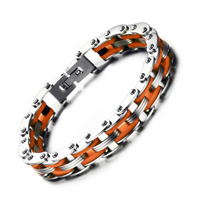 Новый брендовый мужской браслет для мотоциклистов мужчин трендовые оранжевые