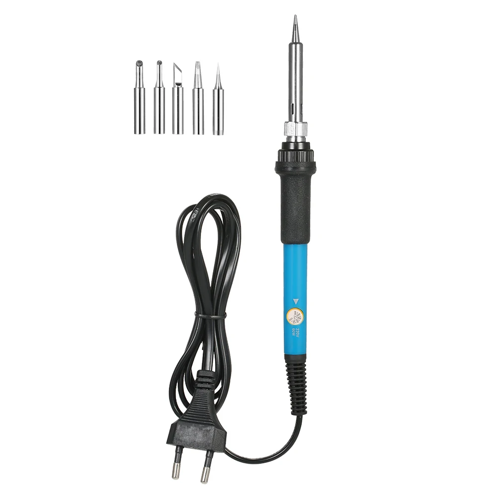 60W Electric Welding Soldering Iron Adjustable Temperature + 5 Replacement Tip Set | Инструменты