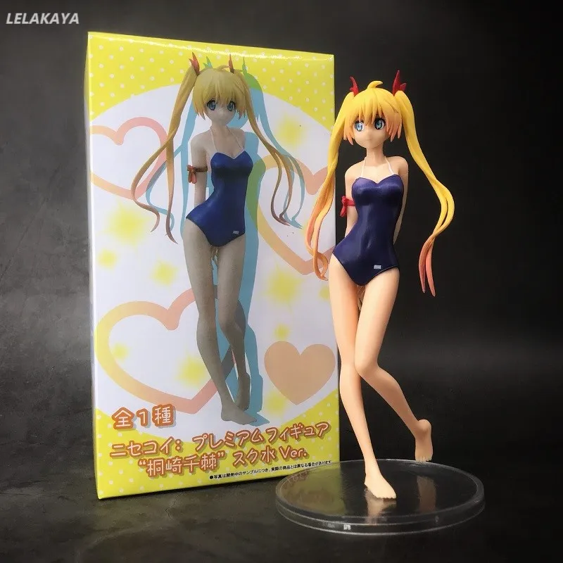Nisekoi Аниме фигурку Kirisaki Chitoge синий купальник версия модели ПВХ игрушка в бикини