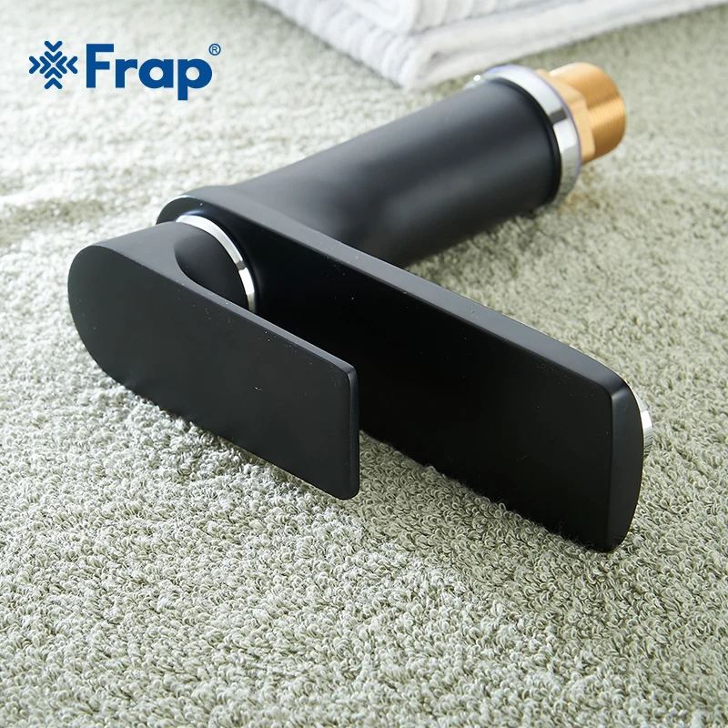 Смеситель для раковины Frap Y10109 однорычажный кран холодной и горячей воды черный