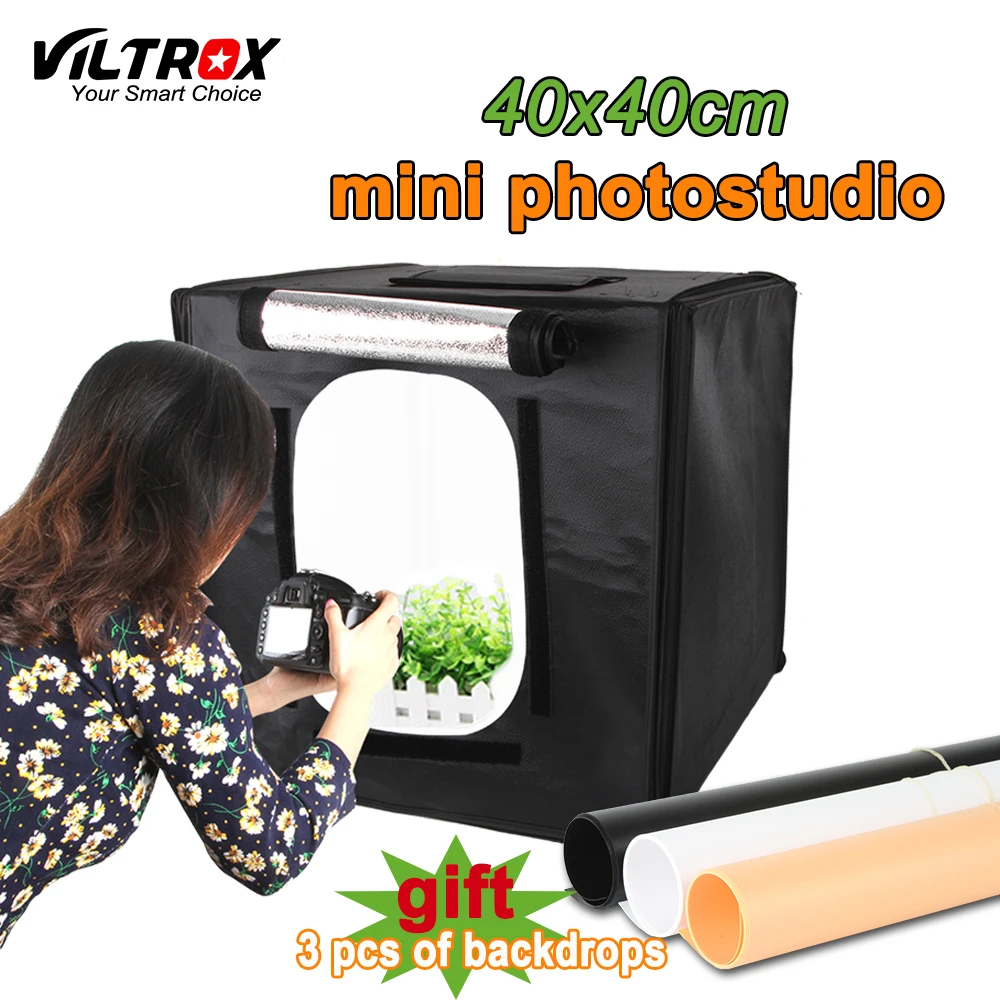 Фото Портативный софтбокс Viltrox 40*40 см световой короб для фотостудии + светодиодные Портативный софтбокс Viltrox 40*40 см световой короб для фотостудии + светодиодные