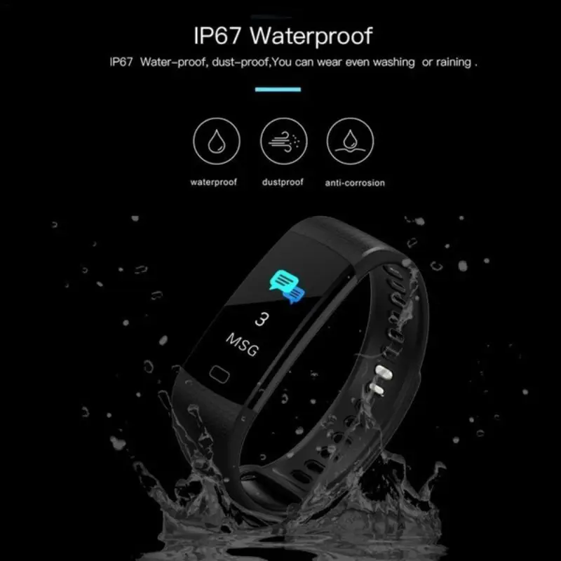 Цветной экран, смарт-браслет, Bluetooth, смарт-монитор сердечного ритма, измерение артериального давления, для мужчин, t, фитнес-трекер, Смарт-часы для мужчин и женщин