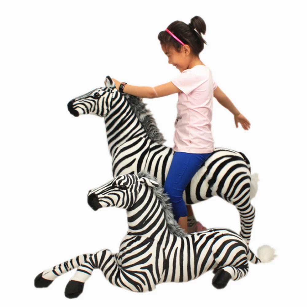 

Fancytrader 43'' Giant Simulation Animal Madagascar Zebra Plush Toy Large Stuffed Ridable Zebra Doll Best Gift 110cm 4 Model