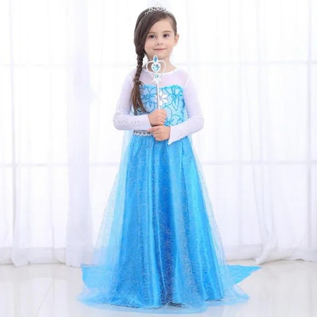 Elsa Dress 717 Эльза платье для девочек принцесса Анна коронация зеленый костюм День рождения сюрприз Необычные игры Эльза и Анна вдохновили платье - Цвет: Elsa Dress 717