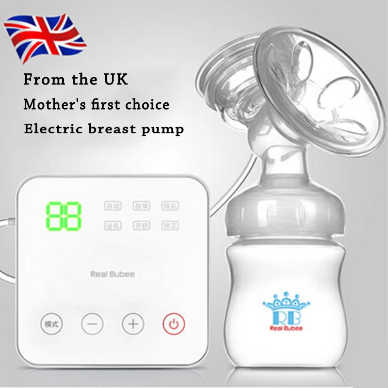 Real Bubee UK Hi-Q Электрический молокоотсос детские товары для кормления грудью интеллектуальные USB электрические молокоотсосы бутылочка для молока 8006S