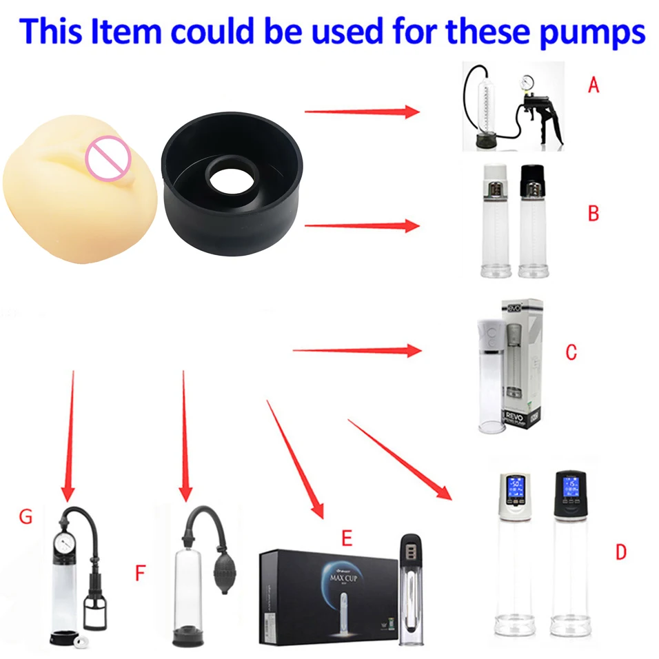 

camaTech Cock Pump Replacements Silicone Donut and Rubber Seal Sleeve Cover for Penis Pump Enlarger Vacuum Cylinders Accessories